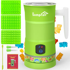 Sxmprail front view of green gummy maker showing compact design and quick setup benefit
