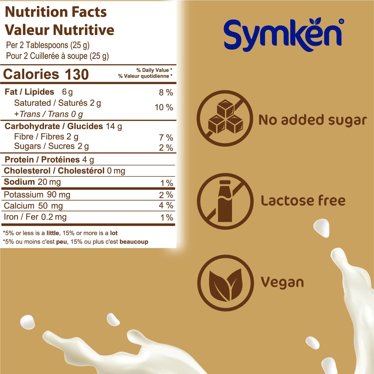 close-up of SYMKEN almond powder texture, fine granules for smooth mixing