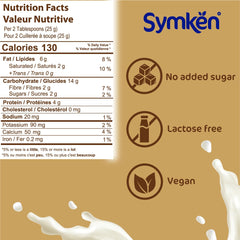 close-up of SYMKEN almond powder texture, fine granules for smooth mixing