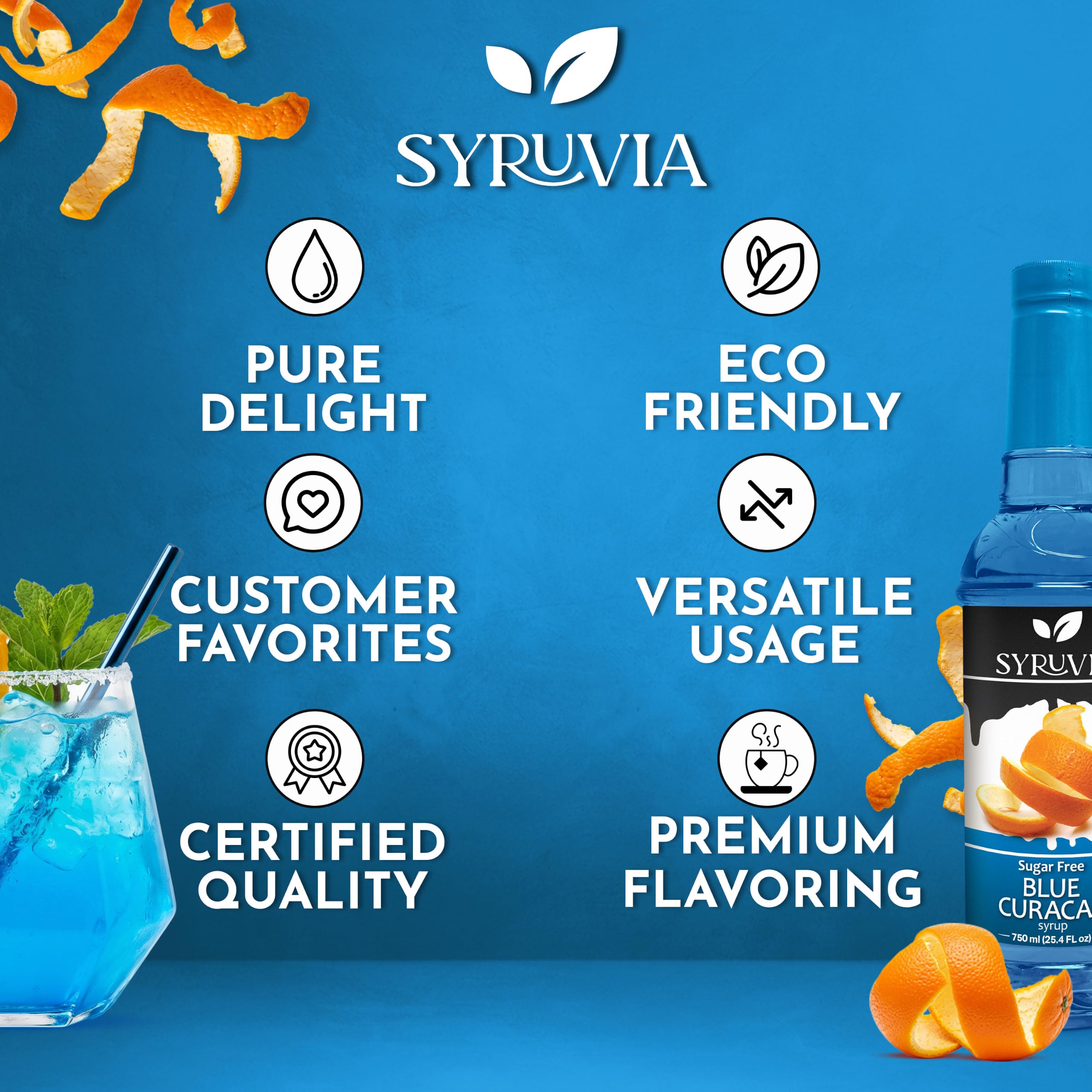 SYRUVIA syrup texture pool on spoon showing smooth consistency for even mixing