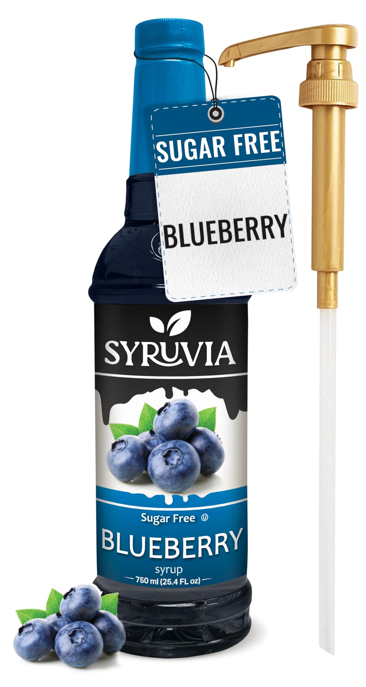 SYRUVIA front packaging showing 25.4 fl oz bottle and label benefits
