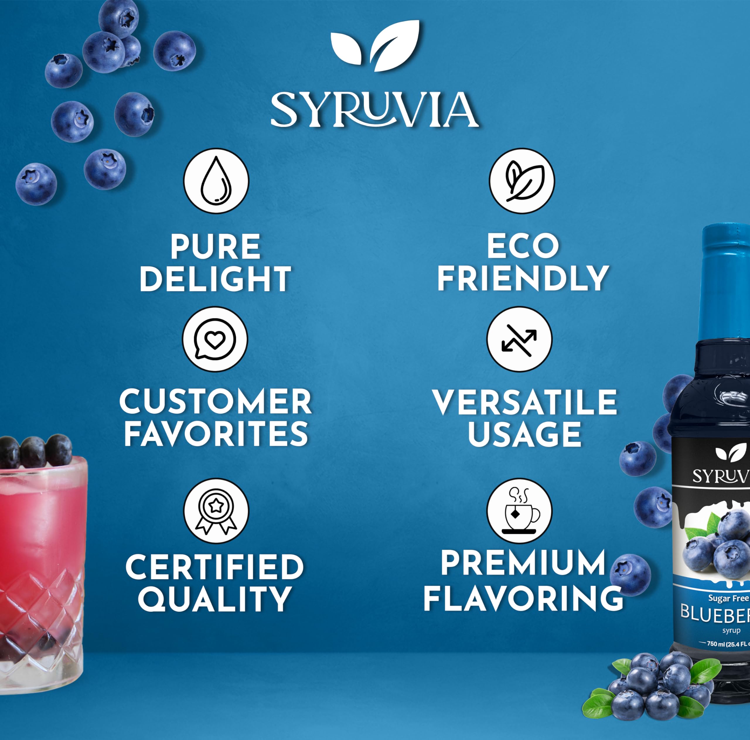 SYRUVIA added to iced tea illustrating bright flavor enhancement