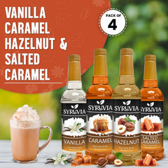 SYRUVIA close-up of vanilla bottle label clearly showing flavor and quality