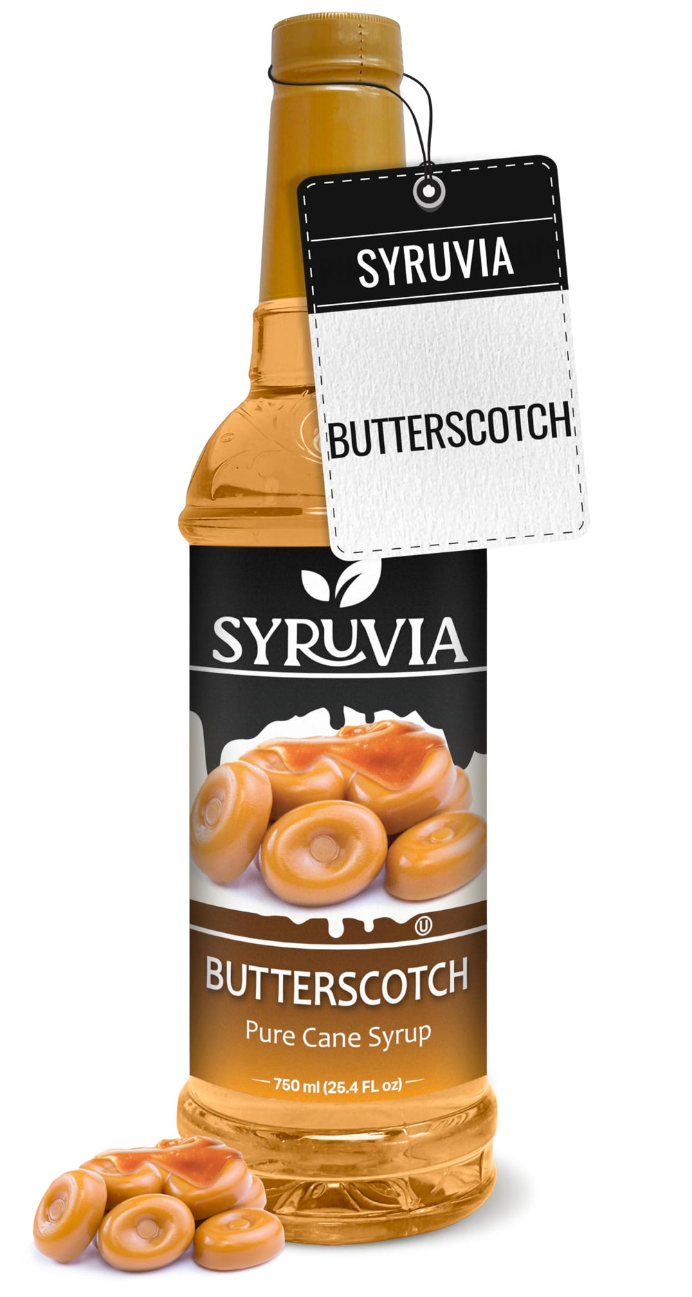 Syruvia bottle front packaging showing label and volume benefit