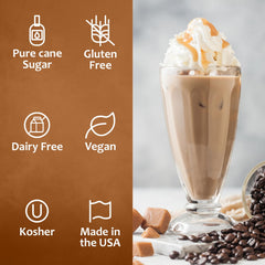SYRUVIA syrup texture close-up highlighting smooth, buttery caramel notes