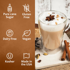 Syruvia syrup stream texture highlighting smooth cane-sugar sweetness