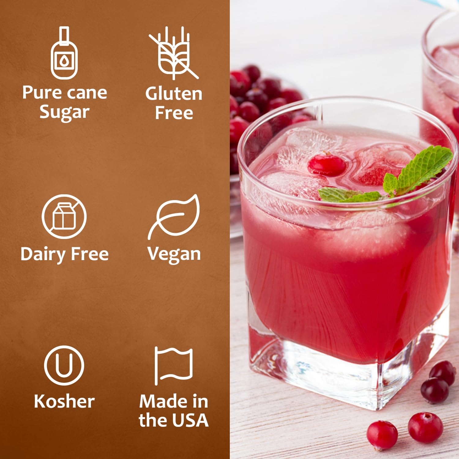 SYRUVIA added to lemonade glass illustrating bright cherry flavor enhancement