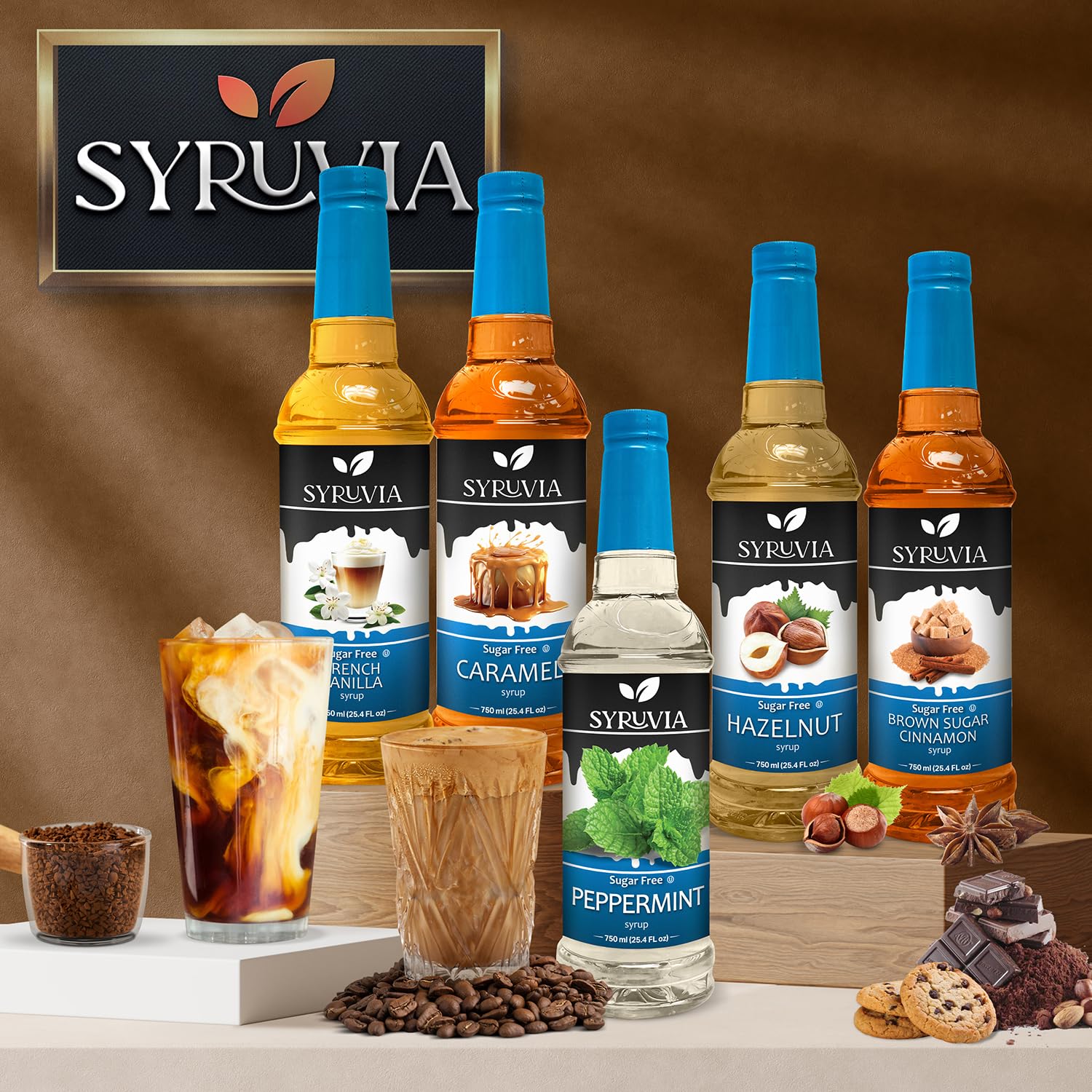 SYRUVIA bottle in kitchen lifestyle scene conveying convenience and taste