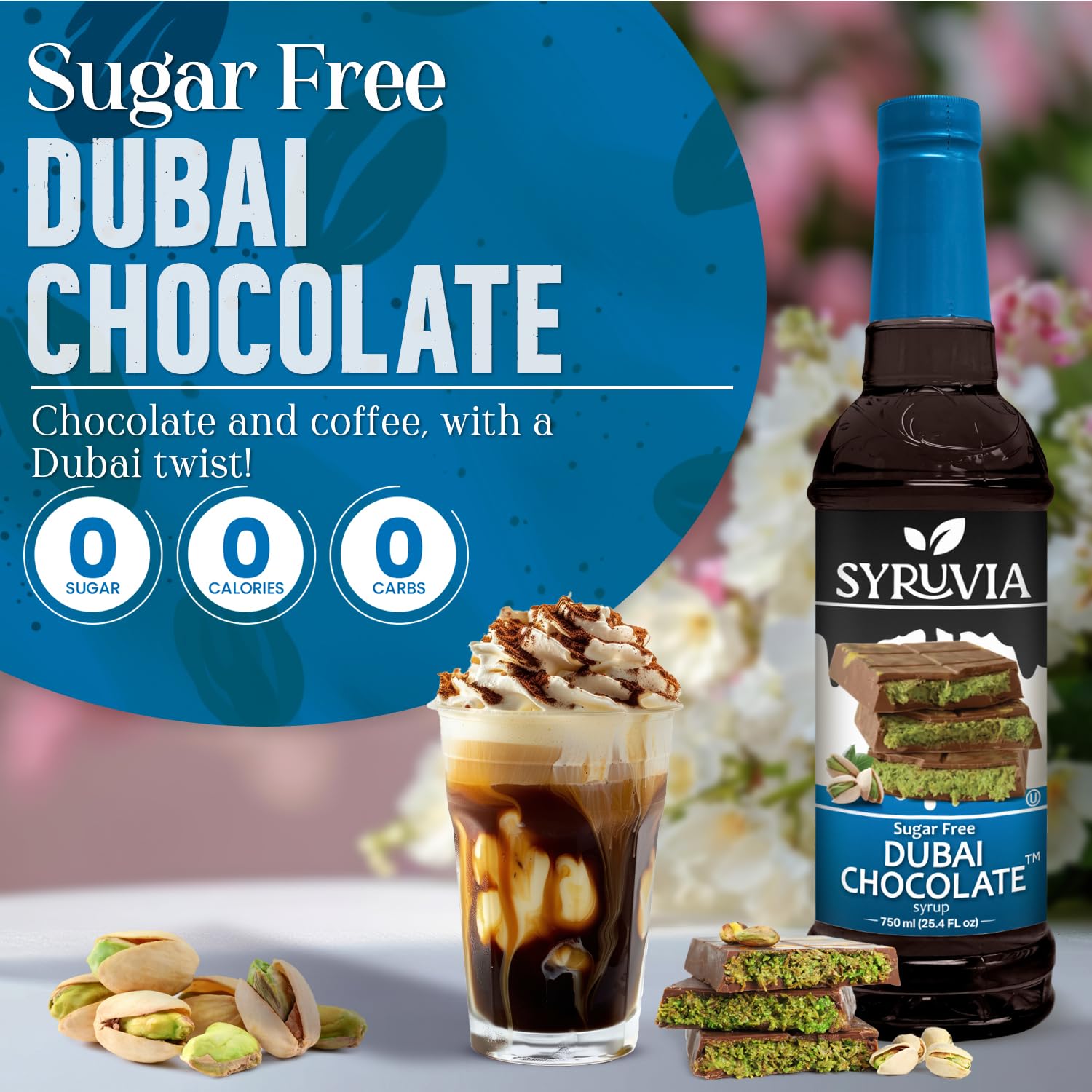 SYRUVIA syrup pour close-up revealing smooth texture and easy mixing benefit