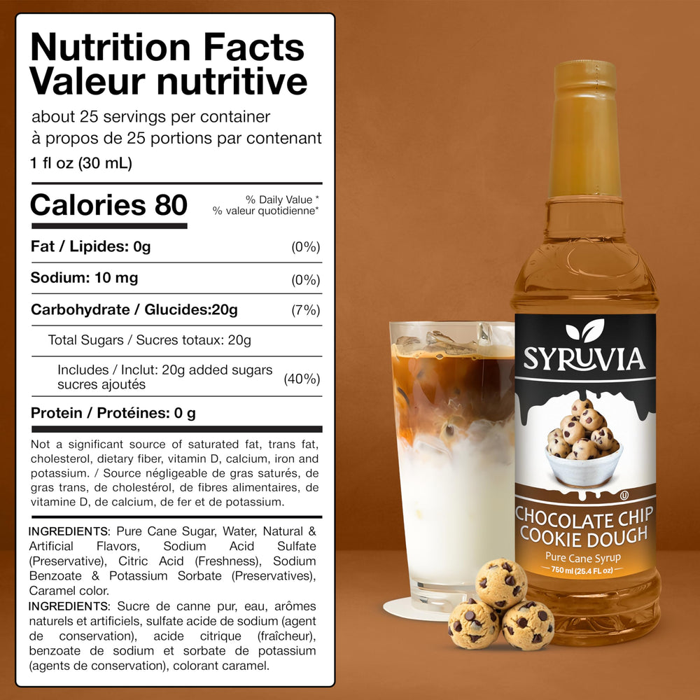 SYRUVIA closeup label listing ingredients and Kosher certification benefit