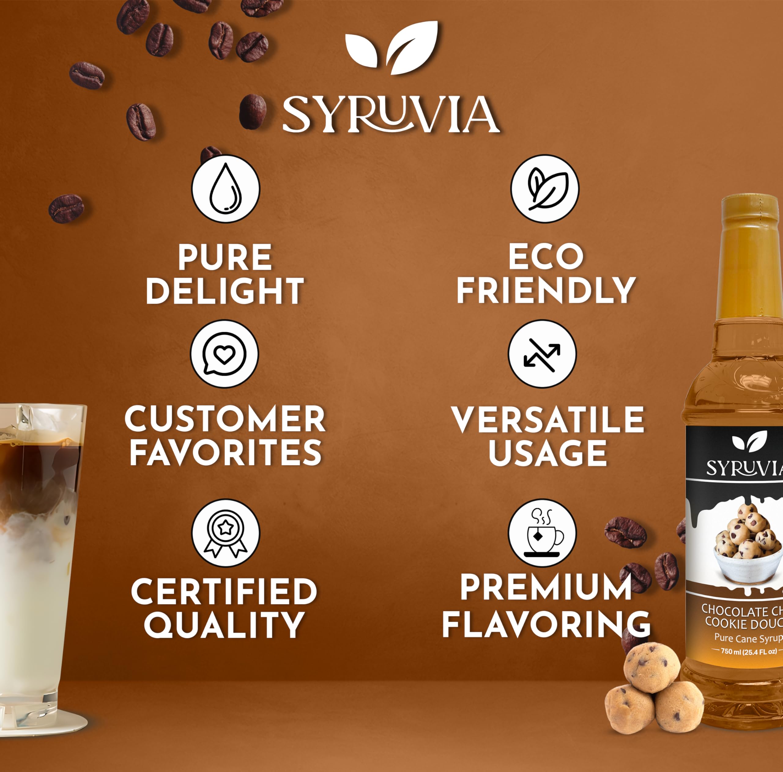 SYRUVIA drizzle on ice cream adding dessert-level richness benefit