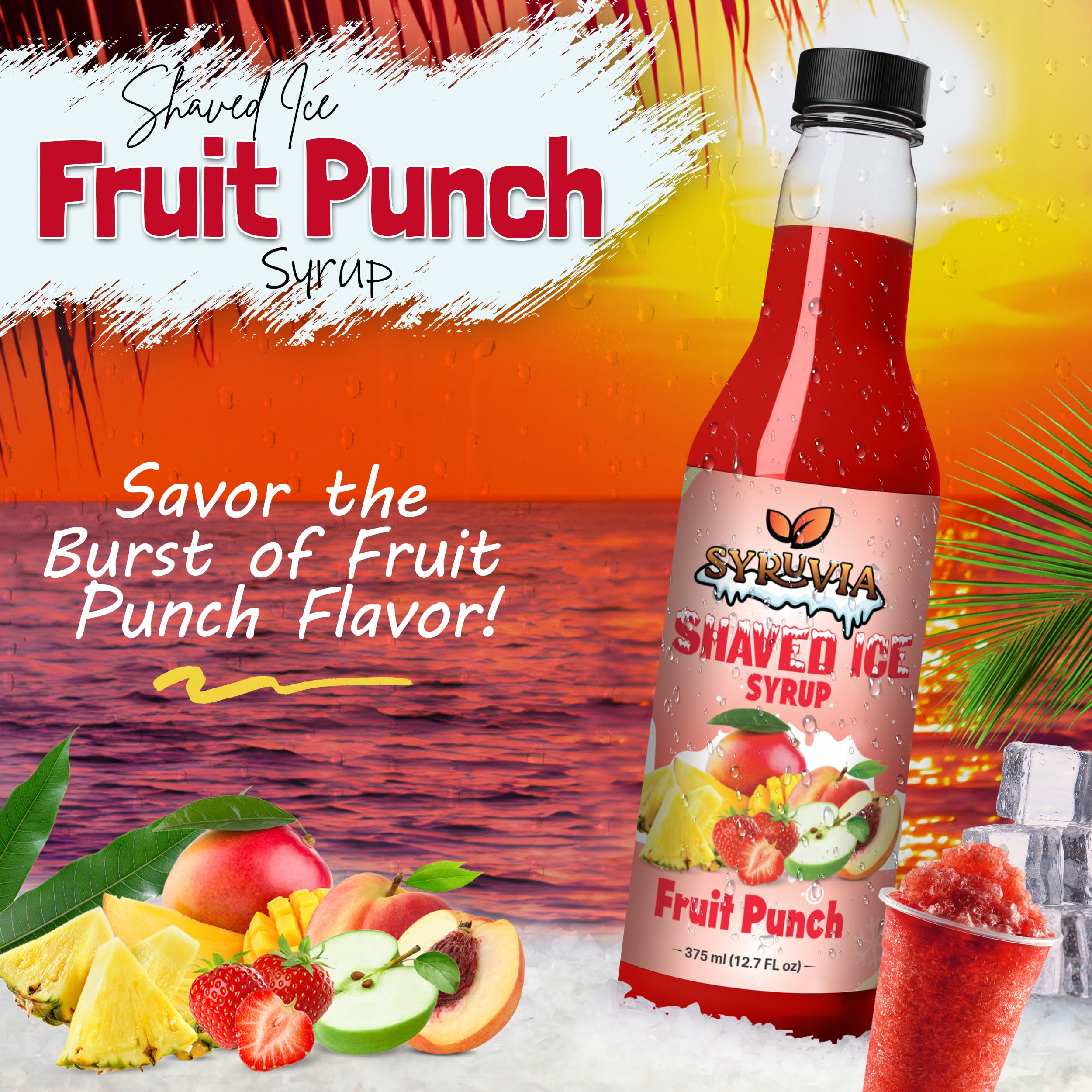 SYRUVIA close-up of label highlighting kosher and dairy-free benefits