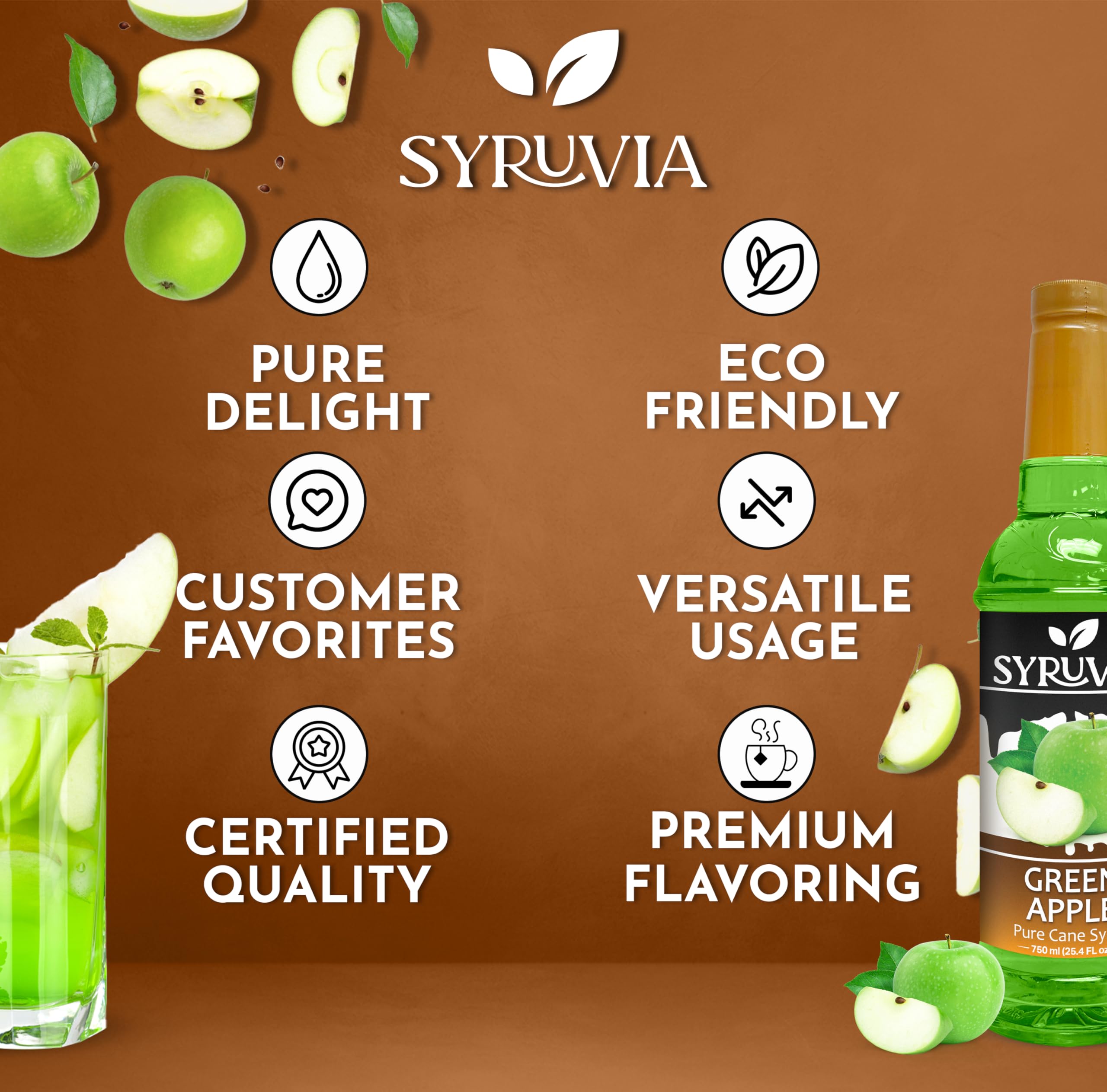 SYRUVIA served in lemonade glass showing refreshing apple twist for drinks