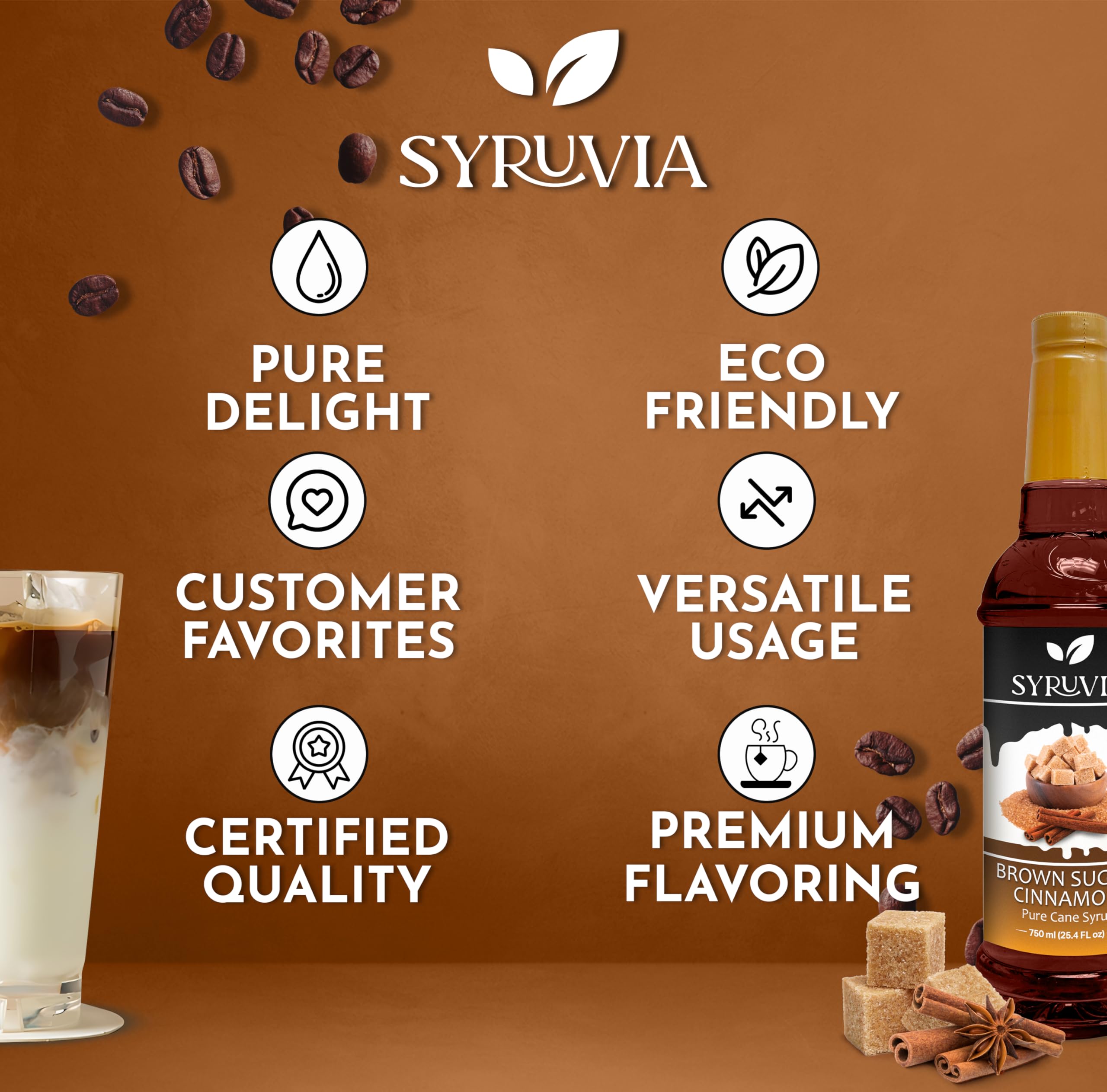 SYRUVIA ingredient label and Kosher mark highlighting quality and trusted sourcing
