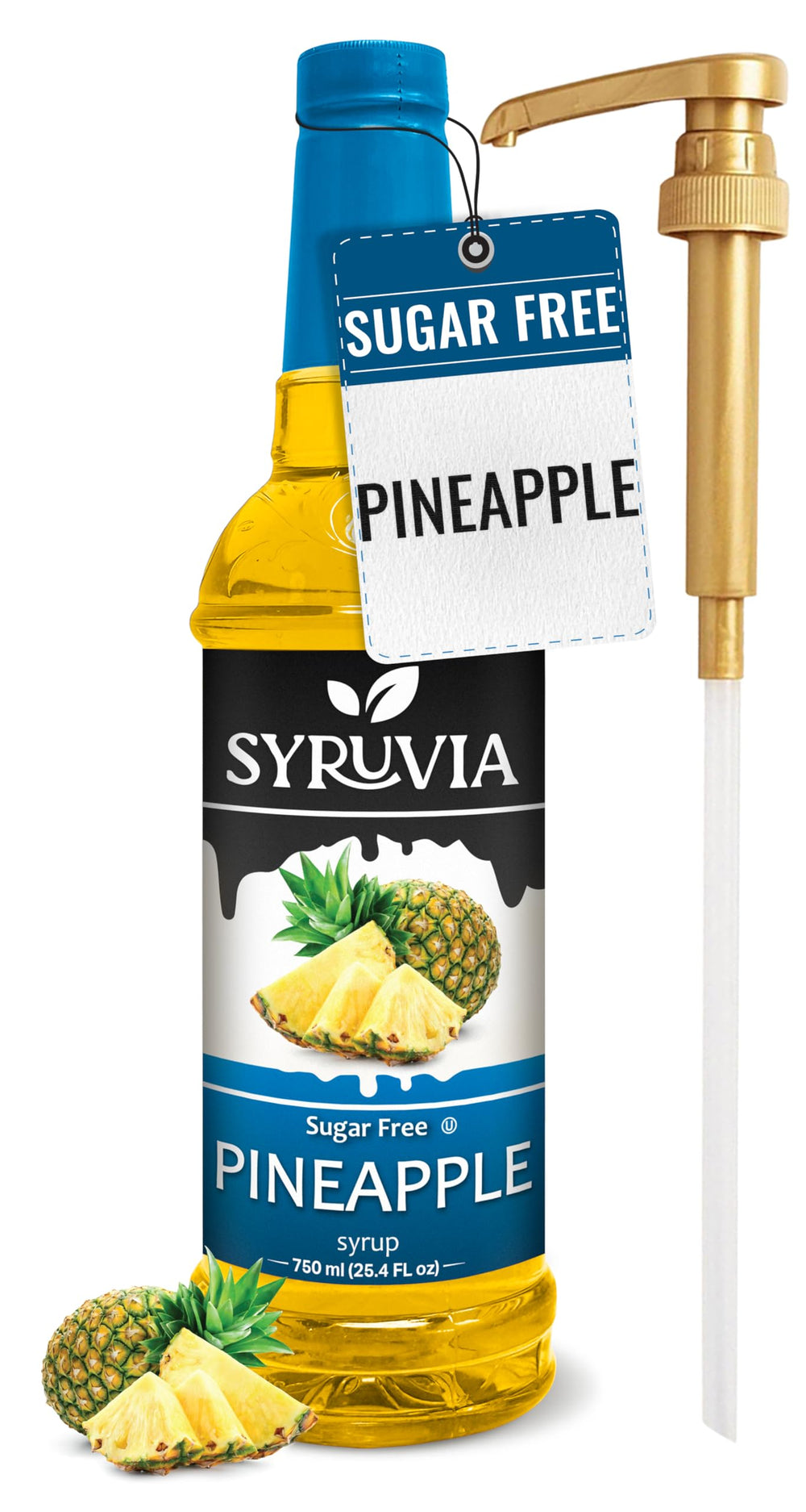 SYRUVIA bottle front packaging showing label and size, clear branding benefit