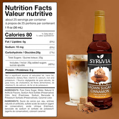 SYRUVIA poured over espresso crema adding smooth brown sugar cinnamon flavor
