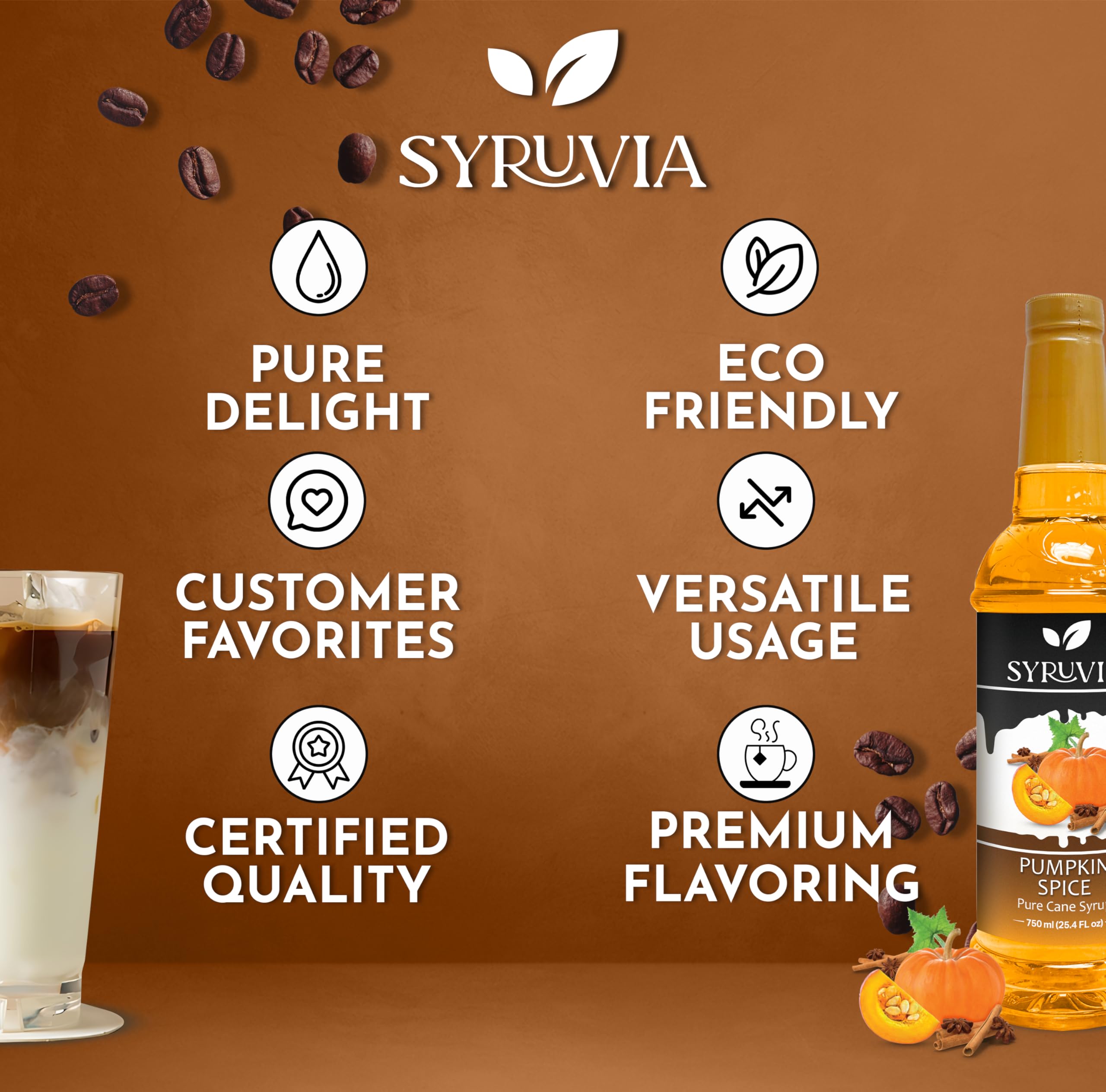 SYRUVIA ingredient and certification label showing made-in-USA and Kosher benefit