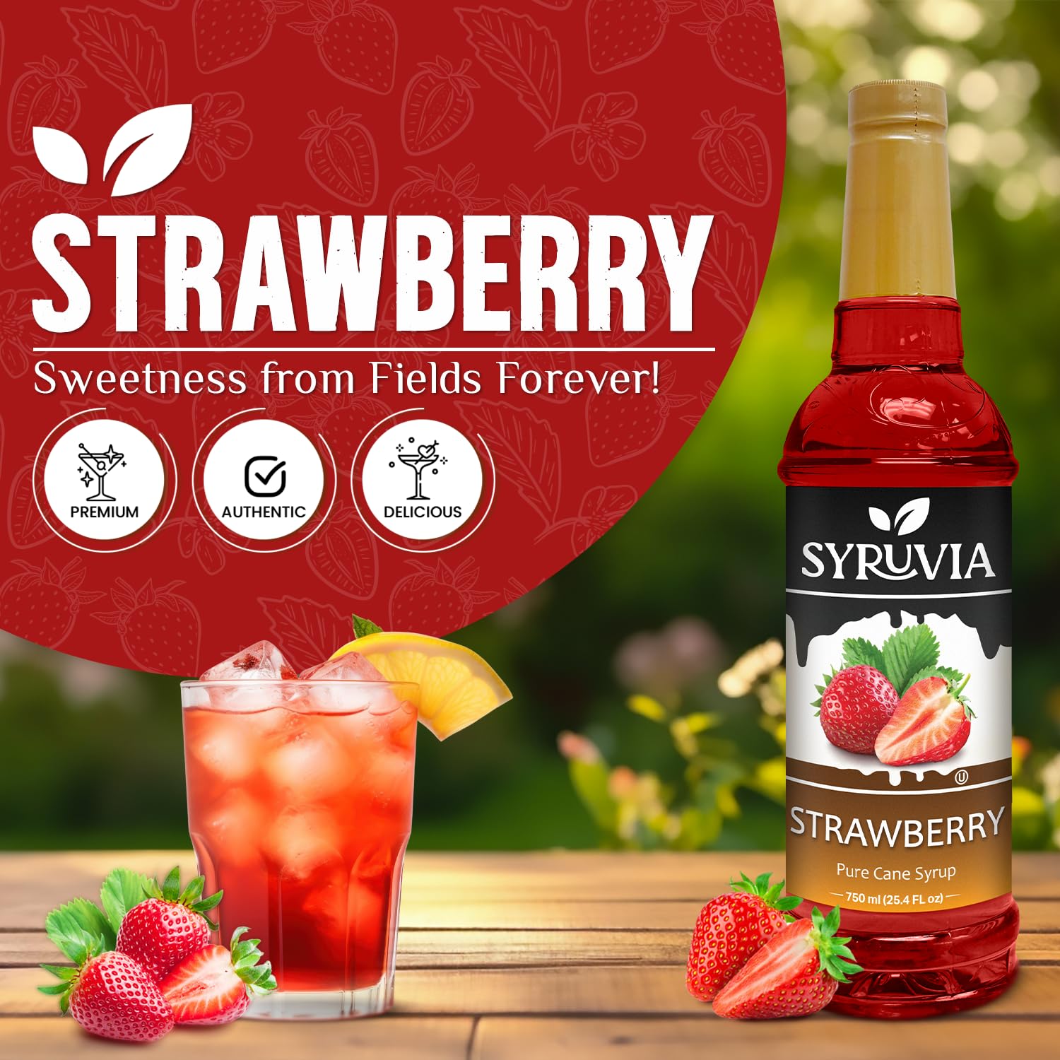SYRUVIA label close-up highlighting product name and kosher certification benefit