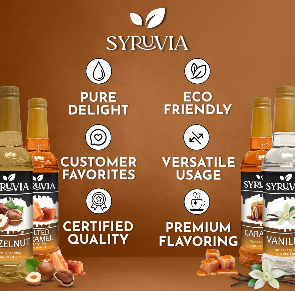 SYRUVIA detailed syrup drip highlighting texture and smooth pourability