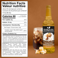 Syruvia bottle beside a latte illustrating how it flavors coffee for cozy taste