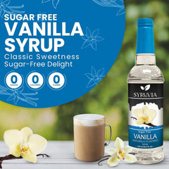 SYRUVIA vanilla syrup added to a latte, enhancing aroma and creamy coffee taste