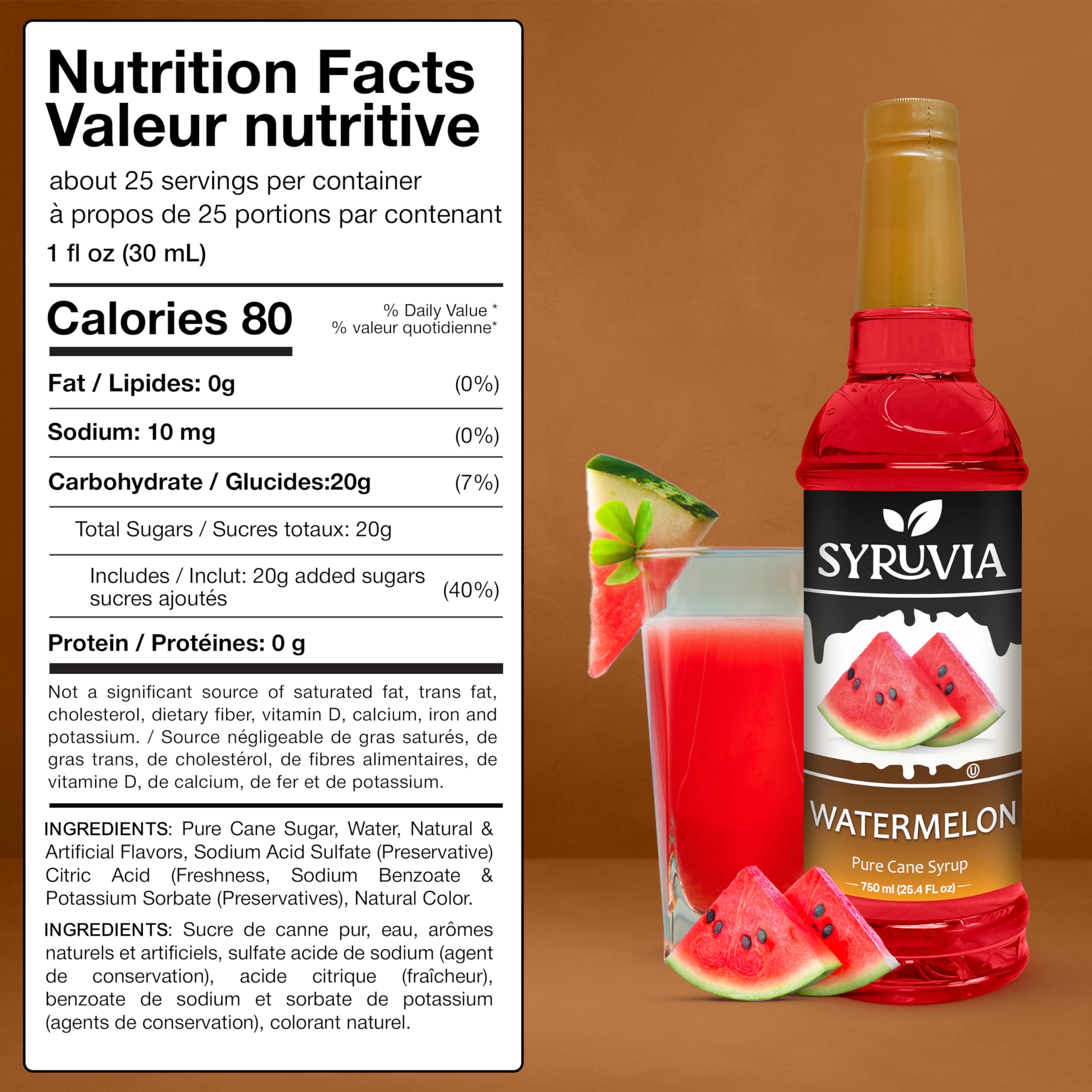 SYRUVIA syrup pouring to show smooth texture and concentrated watermelon taste