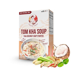 TAAN THAI front packaging showing brand and vegan coconut soup kit, ready-to-use convenience