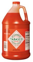 TABASCO 128oz front label showing classic branding and size benefit
