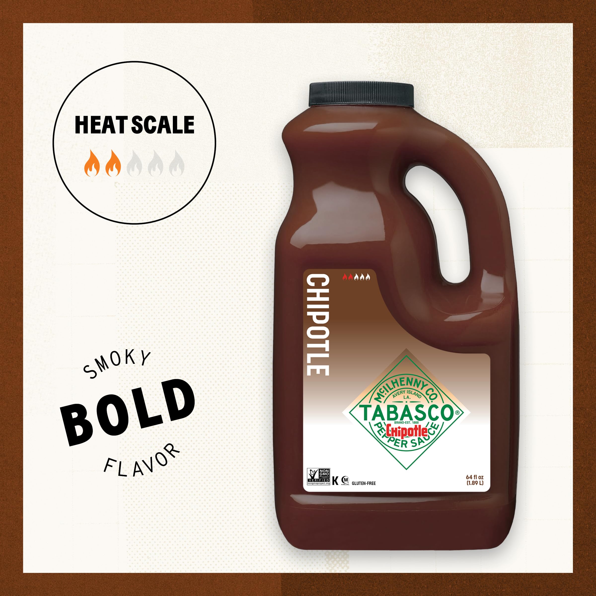 TABASCO chipotle pour closeup pouring sauce to show smooth texture and control