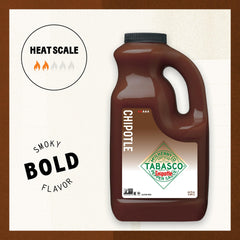 TABASCO chipotle pour closeup pouring sauce to show smooth texture and control