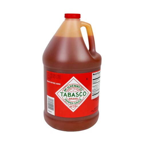 TABASCO one-gallon bottle front view showing label and easy-pour convenience