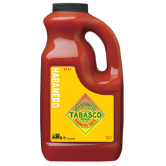 TABASCO brand front label showing 64 oz jug and vibrant branding benefits quick identification