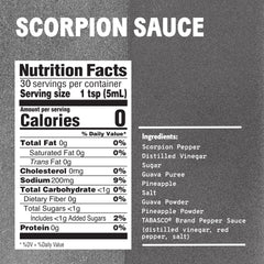 TABASCO scorpion pouring over food demonstrating concentrated heat and flavor boost