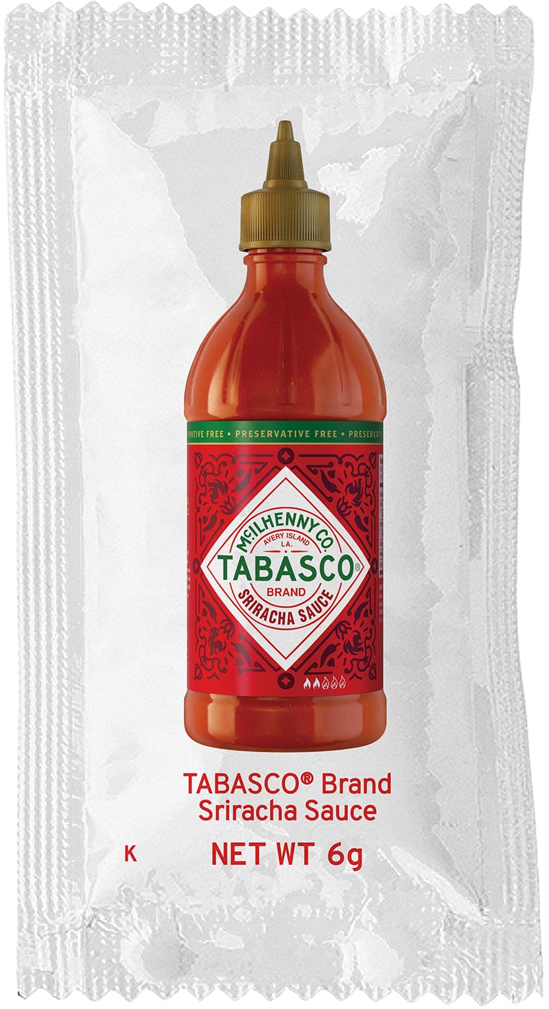 TABASCO sriracha sauce close-up texture highlighting smooth chili-garlic blend