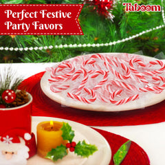 Taboom mini candy canes tucked into a stocking for festive presentation