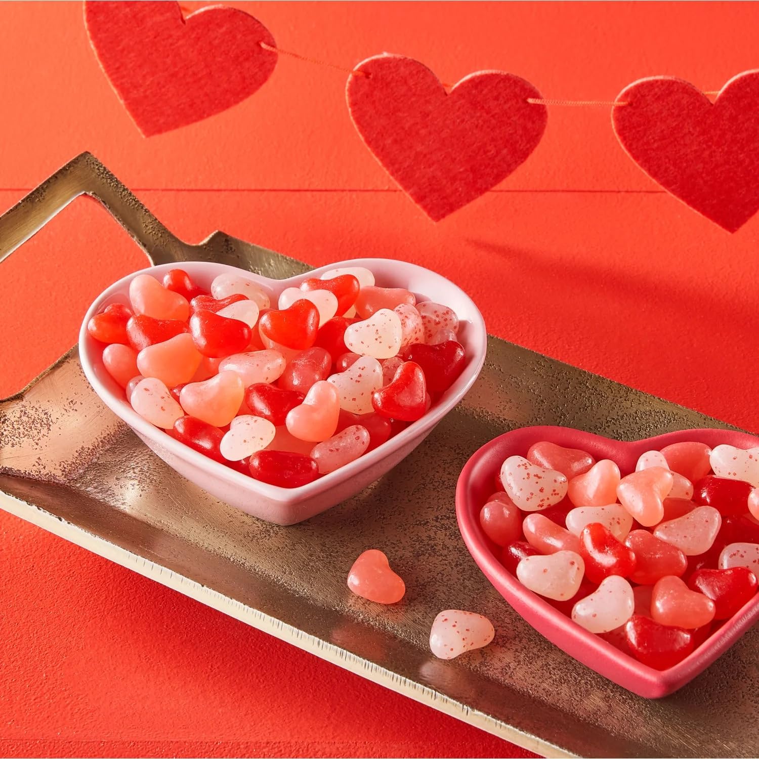 Taboom close-up of heart jelly bean texture and glossy finish for visual appeal
