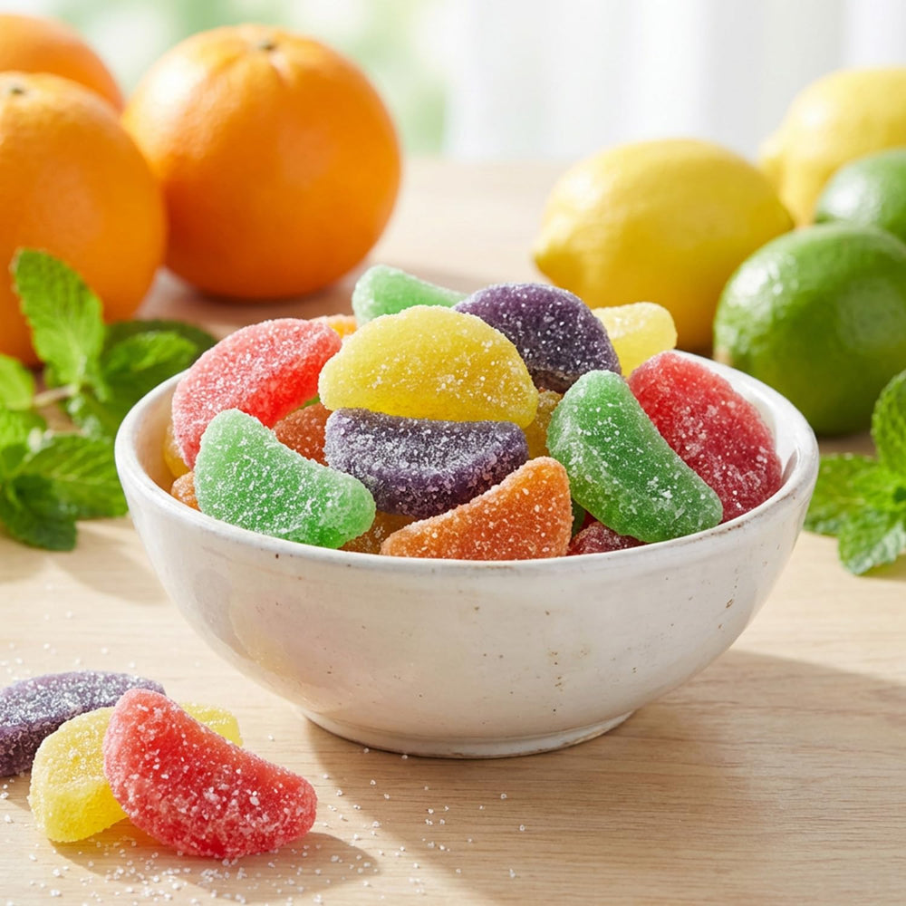 Taboom close-up of sugar-coated texture highlighting soft chew and pleasant sweetness