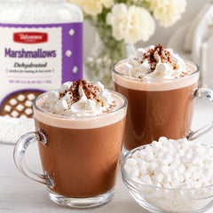 Taboom close-up texture of dehydrated marshmallow bits showing crunchy vanilla pieces