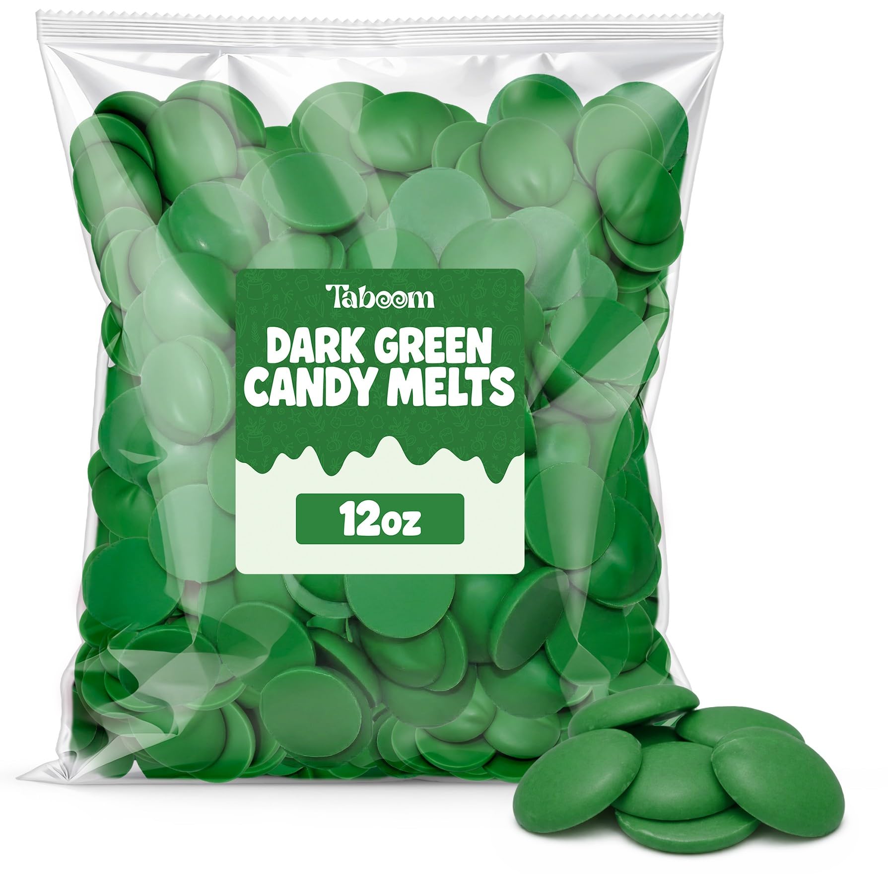 Taboom front packaging showing dark green melts and easy-use benefit