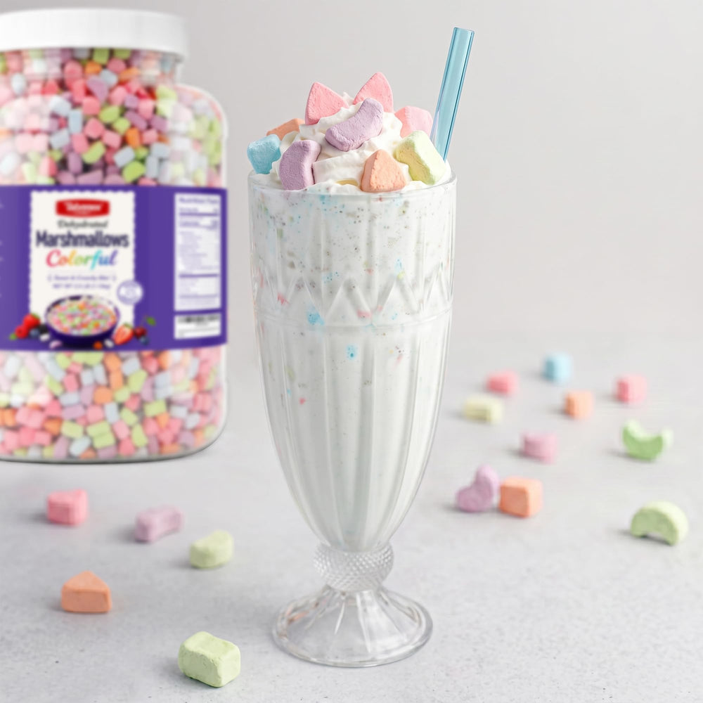 Taboom marshmallow bits topping hot chocolate for longer-lasting crunch benefit
