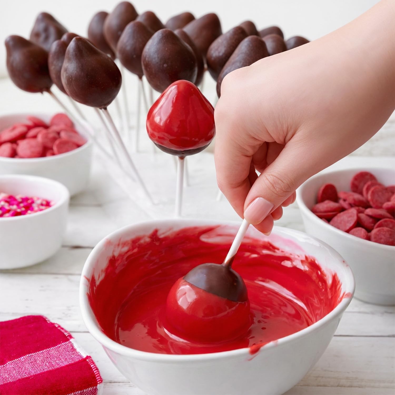 Taboom red melts beside a ruler showing 12 oz size for portion planning and storage