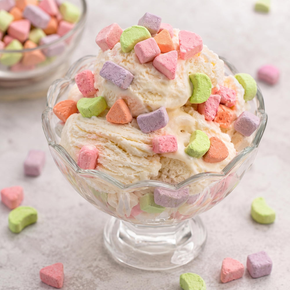 Taboom marshmallow bits sprinkled on cupcake adding color and crunch benefit
