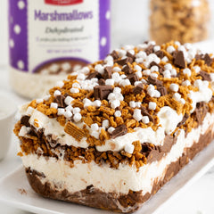 Taboom sprinkled on hot chocolate adding color and crunch to the beverage