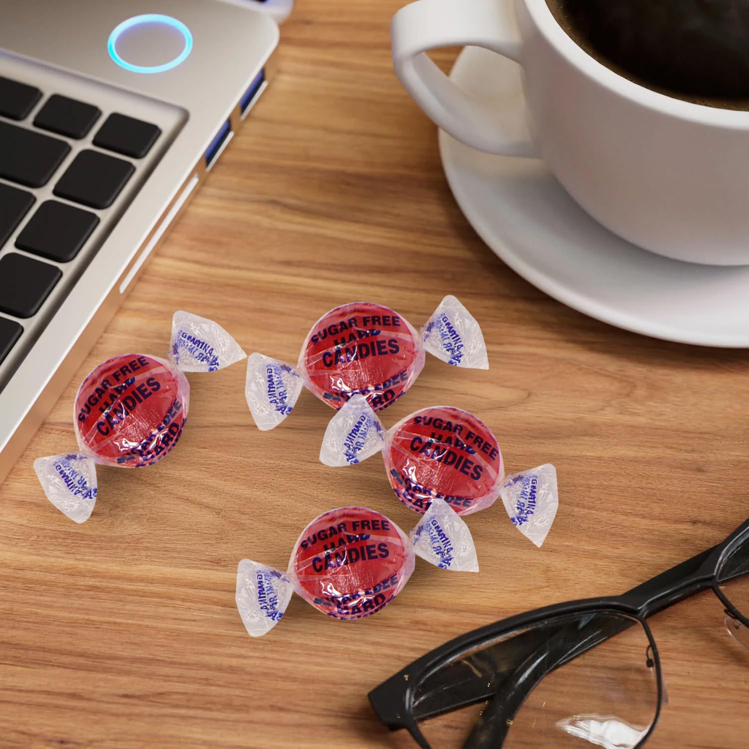 Taboom candies stored in a purse pocket for on-the-go, sugar-free snacking