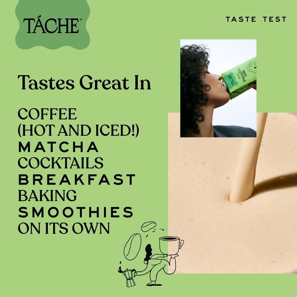 Táche steamed microfoam close-up showing silky texture for latte art