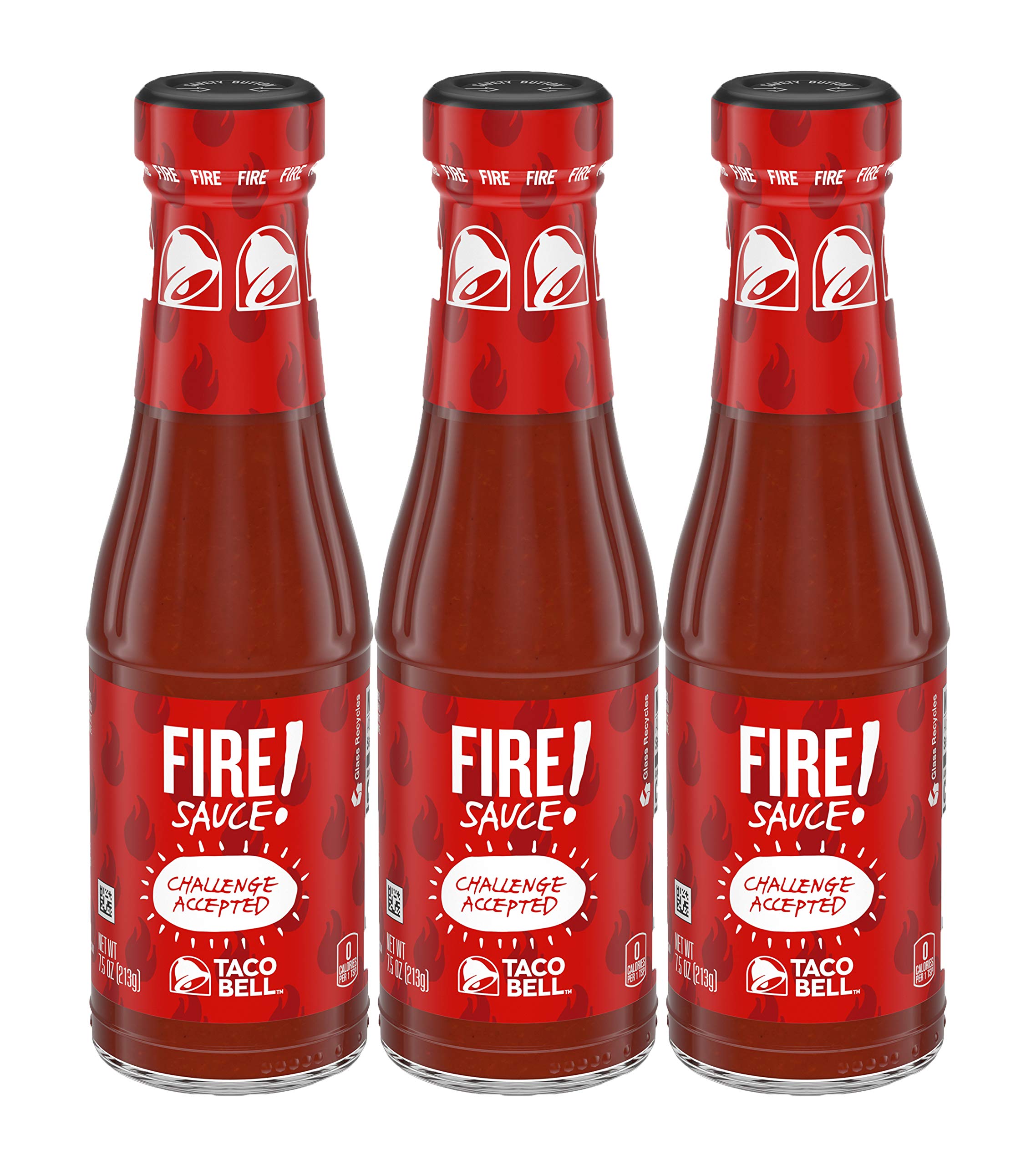 Taco Bell front packaging showing bottle and brand, adds recognizable heat