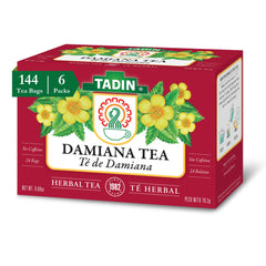 Tadin front box showing packaging and 24 tea bags, highlights convenience