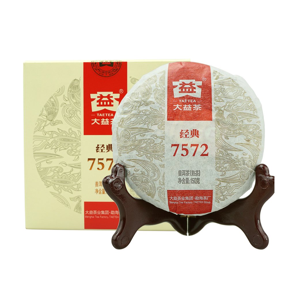 TAETEA front packaging showing tea cake and brand trust benefits