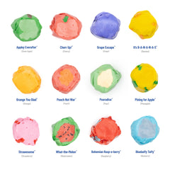 Taffy Shop spread of assorted fruit-flavored taffies showing variety and color