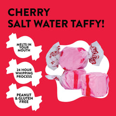 Taffy Town individual wrapped cherry taffy close-up, easy portioning benefit